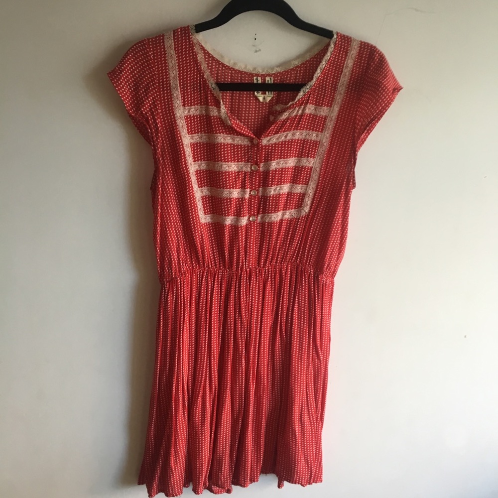 Free People polka dot and lace mini dress